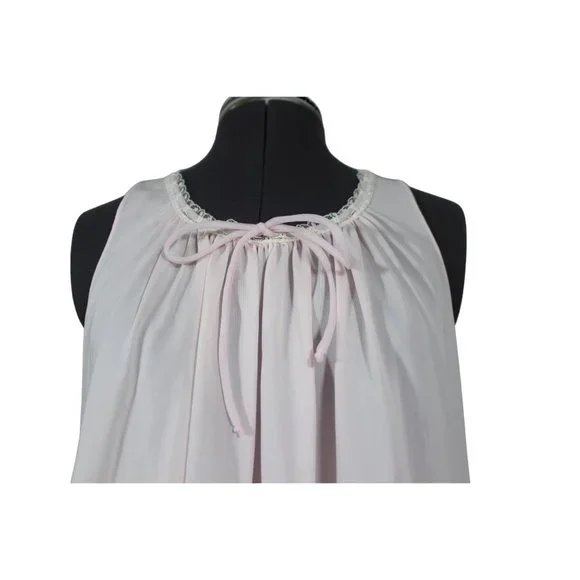 Soft pink women's sleeveless full length vintage nightgown USA made - Picture 5 of 9